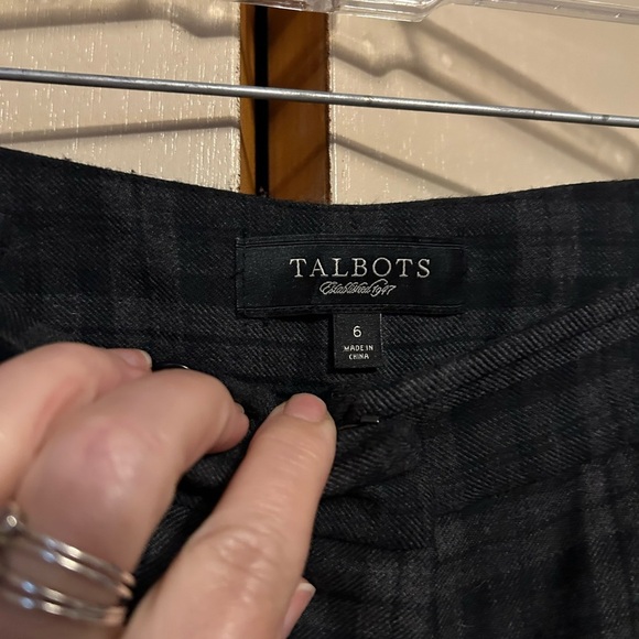 Talbots Dark Plaid Trousers - Picture 2 of 8